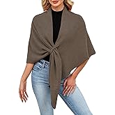 iWoo Women Soft Shawl Wraps kintted Open Front Poncho Sweater for Spring Fall Winter