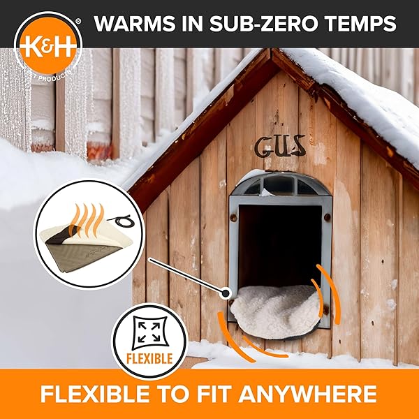 K&H PET PRODUCTS LECTRO-SOFT ORTHOPEDIC OUTDOOR HEATED DOG OR CAT BED FOR LARGE DOGS OR MULTIPLE CATS, SAFETY LISTED WARMING PAD, WATERPROOF, SOFT & FLEXIBLE, WASHABLE COVER – LARGE 36 X 25IN TAN 60W