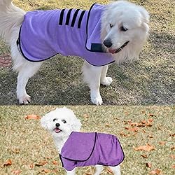 DOZCA Pet Bath Robe Dog Bathrobe Towels for Drying