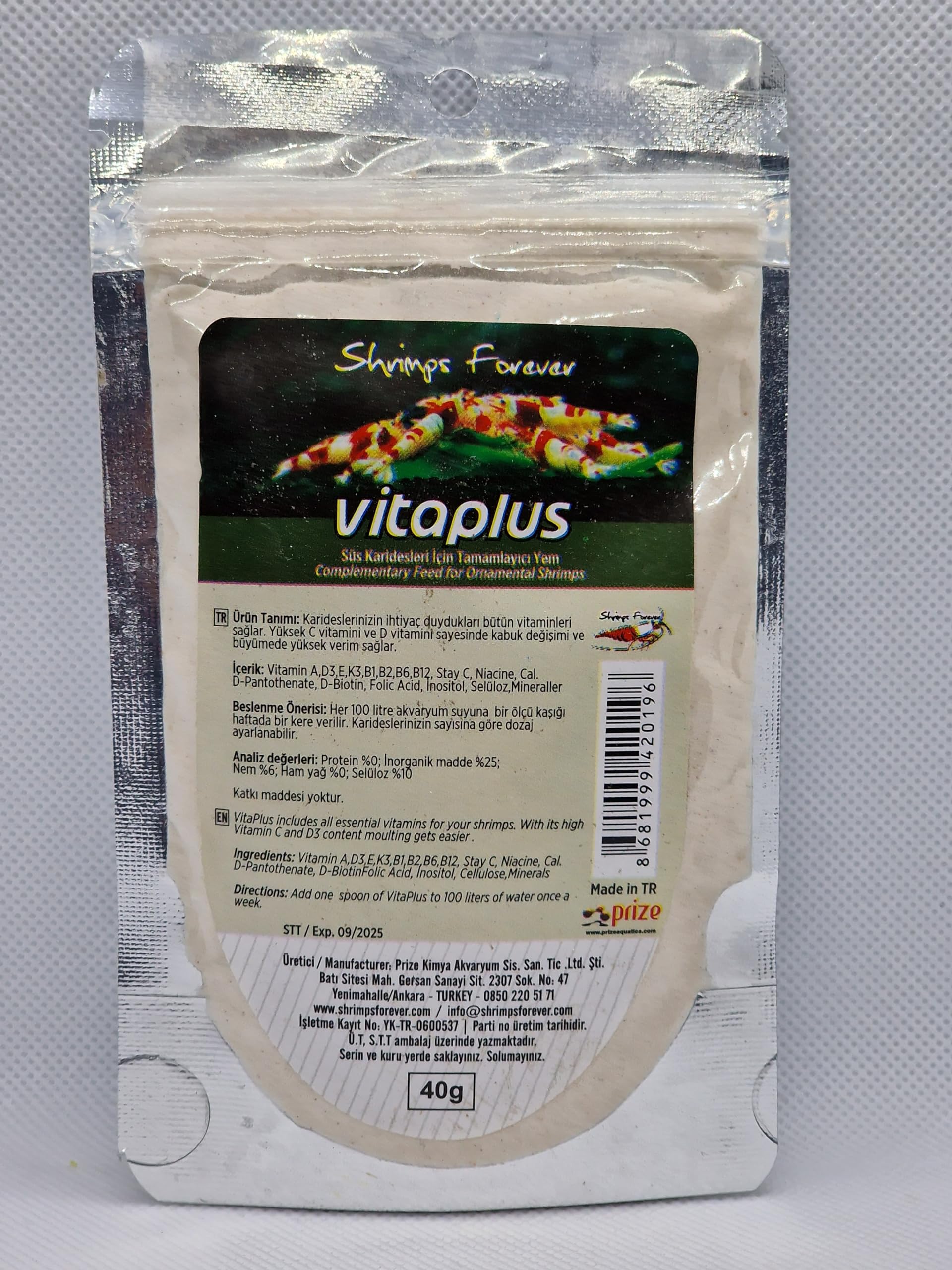 Shrimp Forever Vitaplus | 40g - Contains all the important vitamins and macro-elements for shrimp.