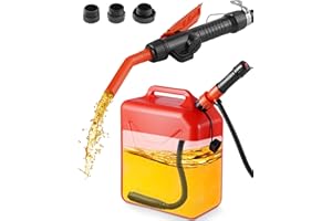 Battery Powered Gas Can Pump, Electric Fuel Transfer Pump for Gasoline, Diesel, Kerosene, Water - Upgraded Bendable Inlet Hos
