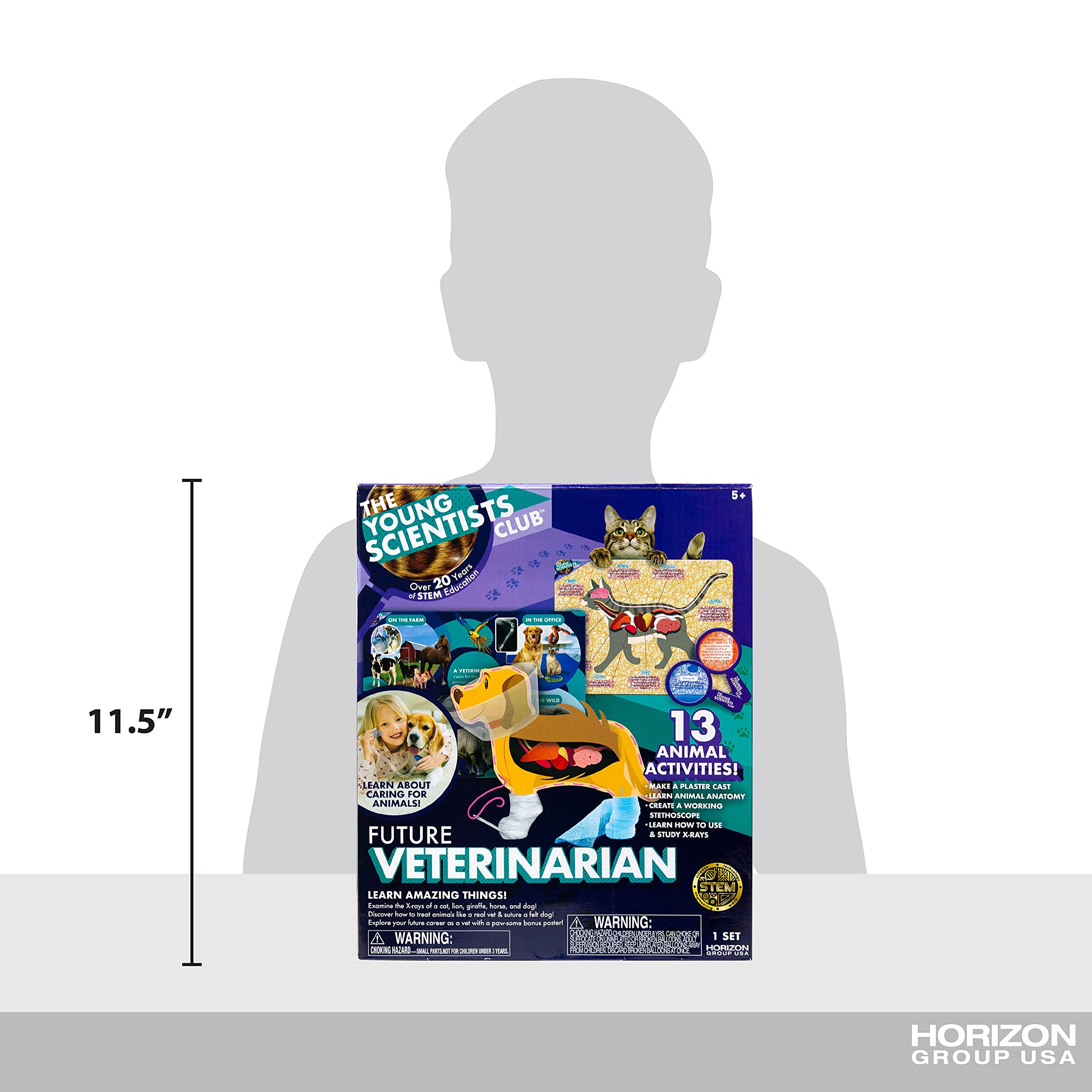 The Young Scientists Club Future Veterinarian Career Kit, 10+ Activities, Includes Interactive Learning Guide, Foam Dog, & Secret Message Viewers, Animal Science Kits for Kids, Gifts, STEM Learning