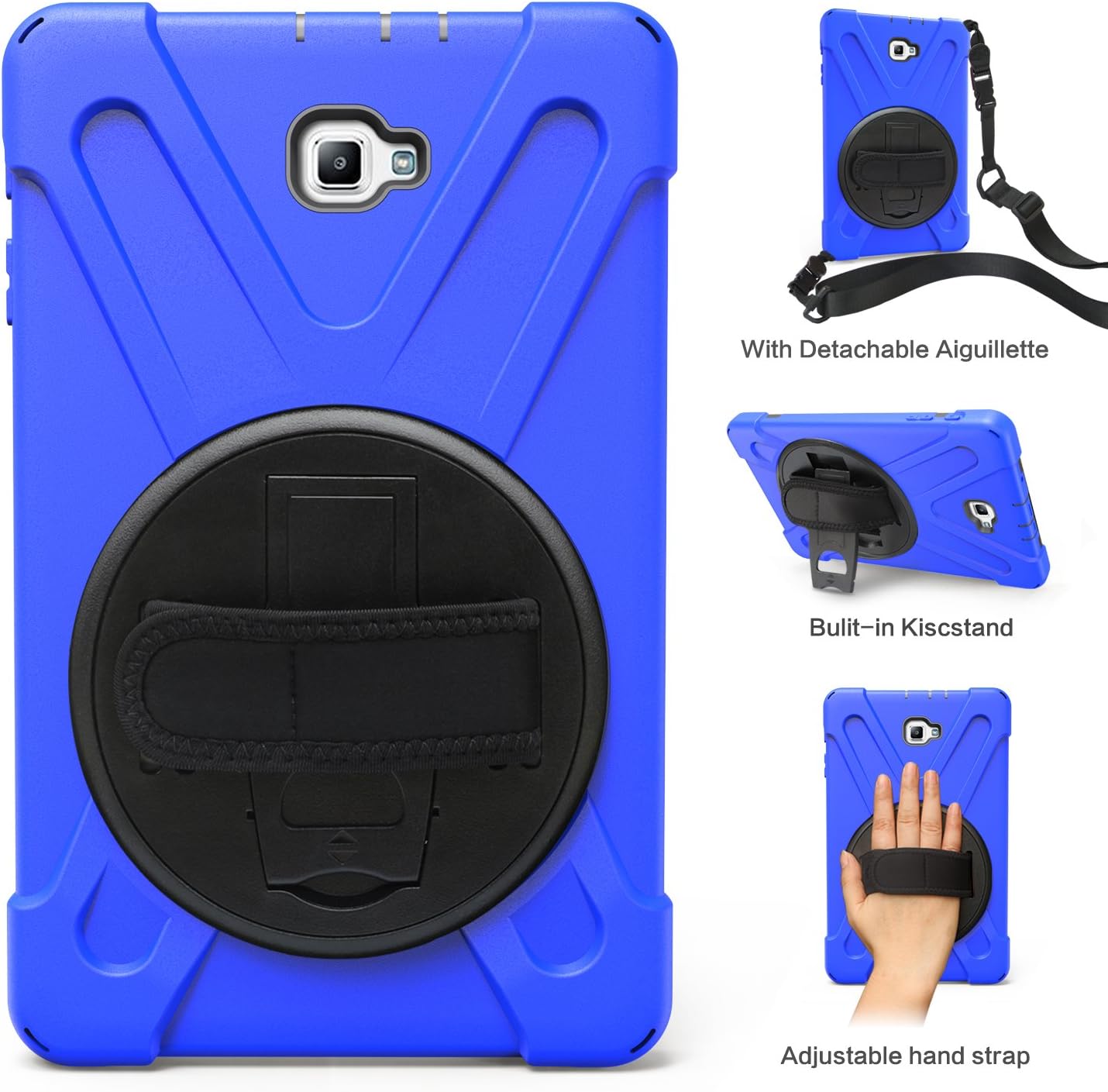 Gerutek for Samsung Galaxy Tab A6 10.1 2016 Case, SM T580/T585 Case Shockproof with 360 Rotating Stand - Image 4