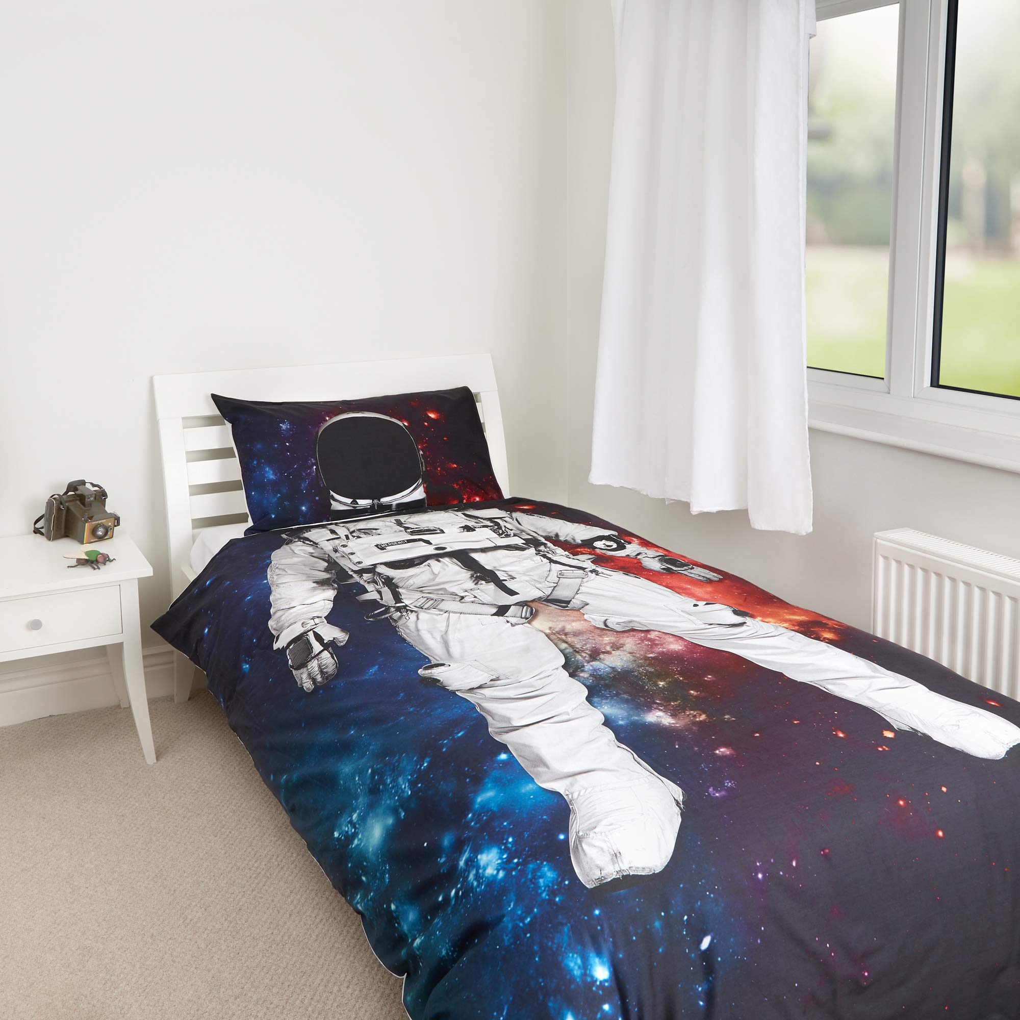 Zappi Co Astronaut Space Collection Children's 100% Cotton Bedding Set - Inspiring Bedding for Budding Space Cadets (135 x 200 cm) (Astronaut)