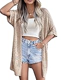 Zeagoo Beige Crochet Light Weight Cardigans for