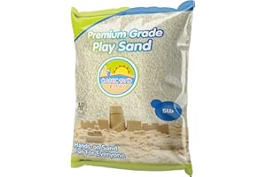 CLASSIC SAND & PLAY Classic Sand and Play Sand for Sandbox, Table, Therapy, and Outdoor Use, 5 lb. Bag, Natural, Non-Toxic, Wet Castle Building for Creativity and Stimulates Sensory Skills
