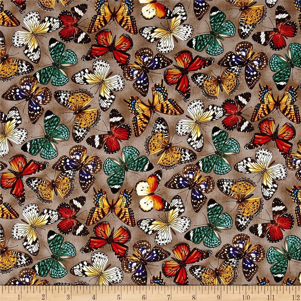 Fat Quarter Butterflies You Bug Me 100% Cotton Quilting Fabric Insects