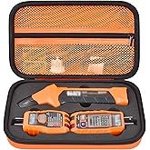 Case Compatible with Klein Tools ET310 AC Circuit Breaker Finder & 80041 Outlet Repair Tool Kit & RT250 GFCI Receptacle Tester. Electrical Storage Organizer Holder Bag (Box Only)-Orange