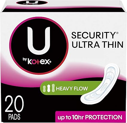 Amazon Com Kotex Security Ultra Thin Pads Long 20 Each Health Personal Care