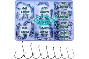 ANMUKA Circle Hooks Fishing Hooks 2X Strong 170PCS/Box|220PCS/Box Octopus Catfish Fish Bulk Fishing Hooks Set Saltwater Freshwater Gear Equipment#1 1/0 2/0 3/0 4/0 5/0 6/0 8/0 10/0
