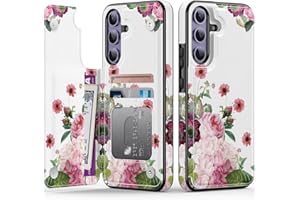 Goodon for Samsung Galaxy S25 Case Wallet - Flip Folio Leather Cover with Trendy Floral Design, 3 Card Slots & Kickstand Function, Protective Phone Case for Women and Girls - Blooming Roses