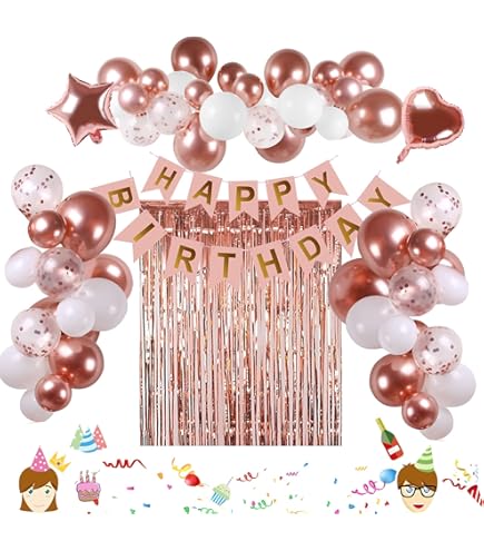 Décoration De Fête D'anniversaire 20 Ans - Rose - Happy Birthday 20