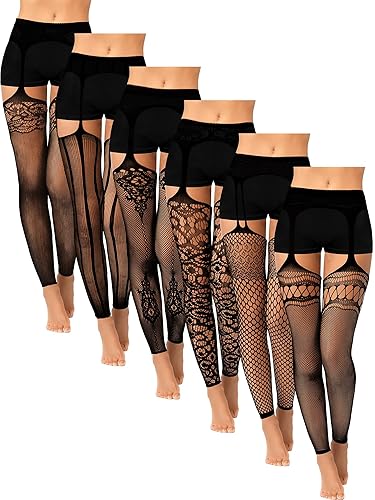 Skylety 6 Pairs Fishnet Stockings for Women Plus Size Thigh-high Tights  Stockings Suspender Pantyhose Garter Belts(Medium-large,Cool Black) in  Kenya | Whizz Tights