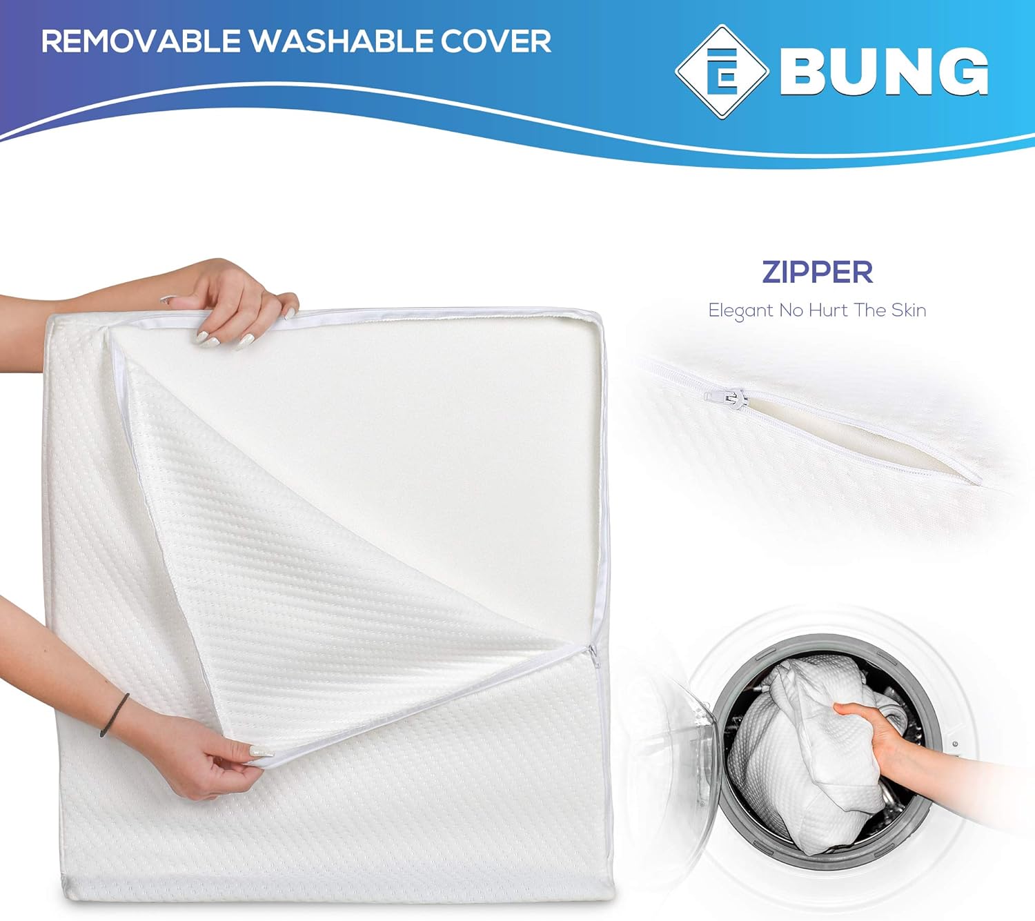 Leg Elevation Pillow with Cooling Gel - Memory Foam Leg Rest - Elevating Foam Wedge- Relieves Leg Pain, Hip and Knee Pain, Improves Blood Circulation, Reduces Swelling - Breathable, Washable Cover: Home & Kitchen