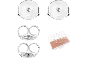 BEADNOVA 925 Earring Backs Sterling Silver Earring Backs (9.2mm, 2 Pairs)