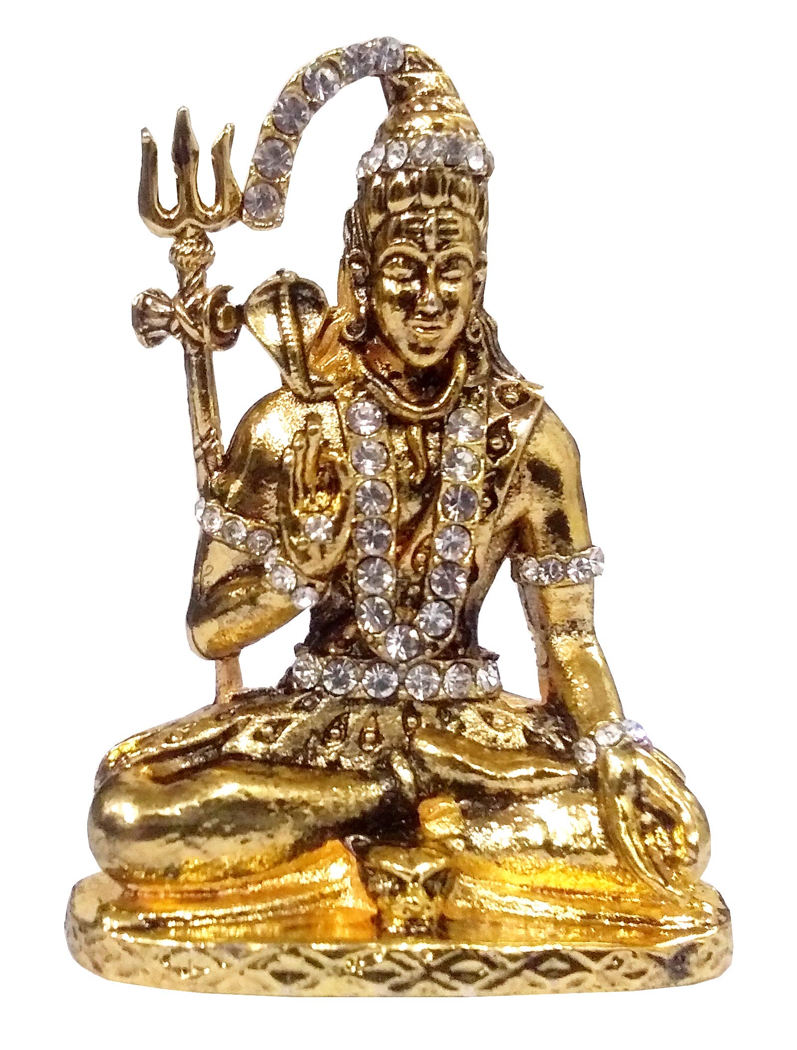 Purpledip Metal Idol Siva Mahadev: Glittering Stones Statue (11848)