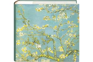 Van Gogh Almond Blossom Photo Album 4x6 with Writing Space 200 Pockets New Baby & Wedding,Floral Memory Book for Blooming Lif