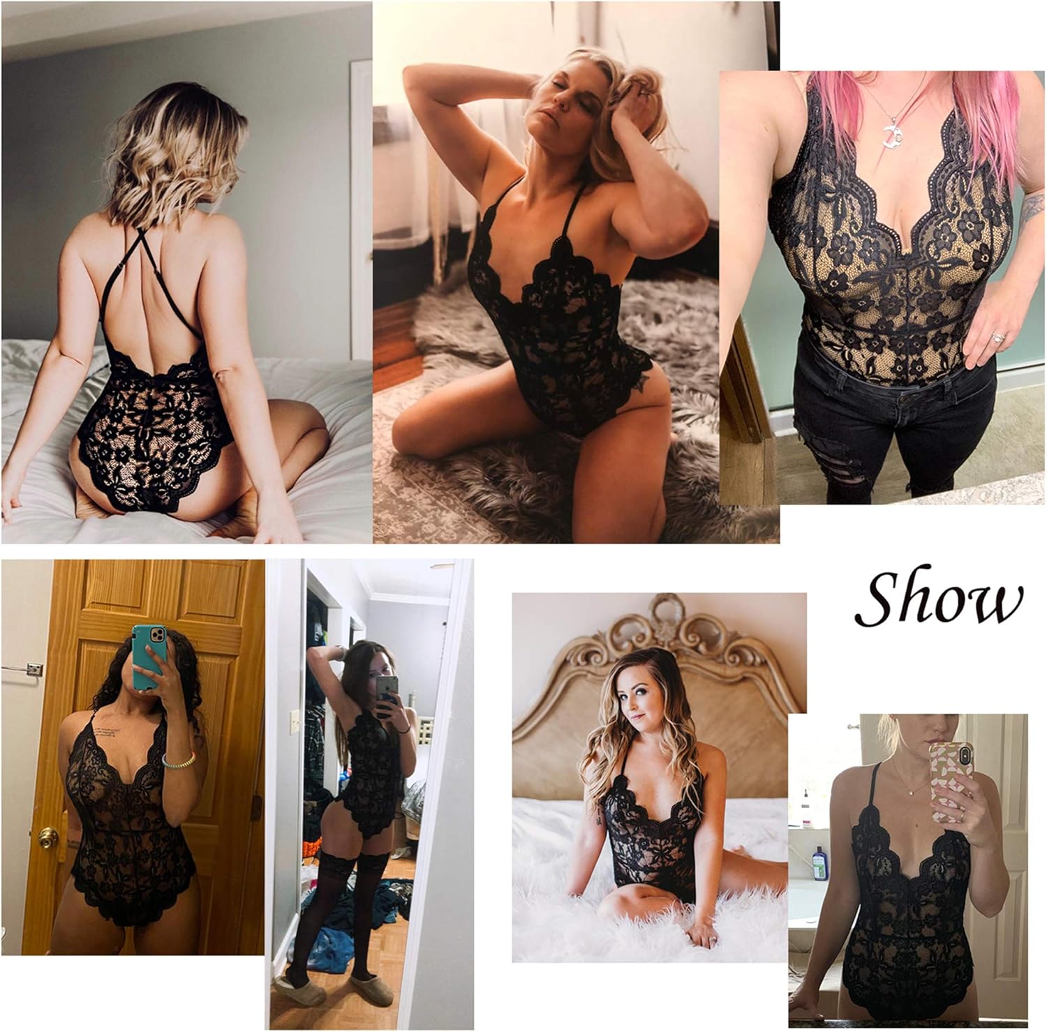 Avidlove Women Teddy Lingerie One Piece Babydoll Mini Bodysuit: Clothing