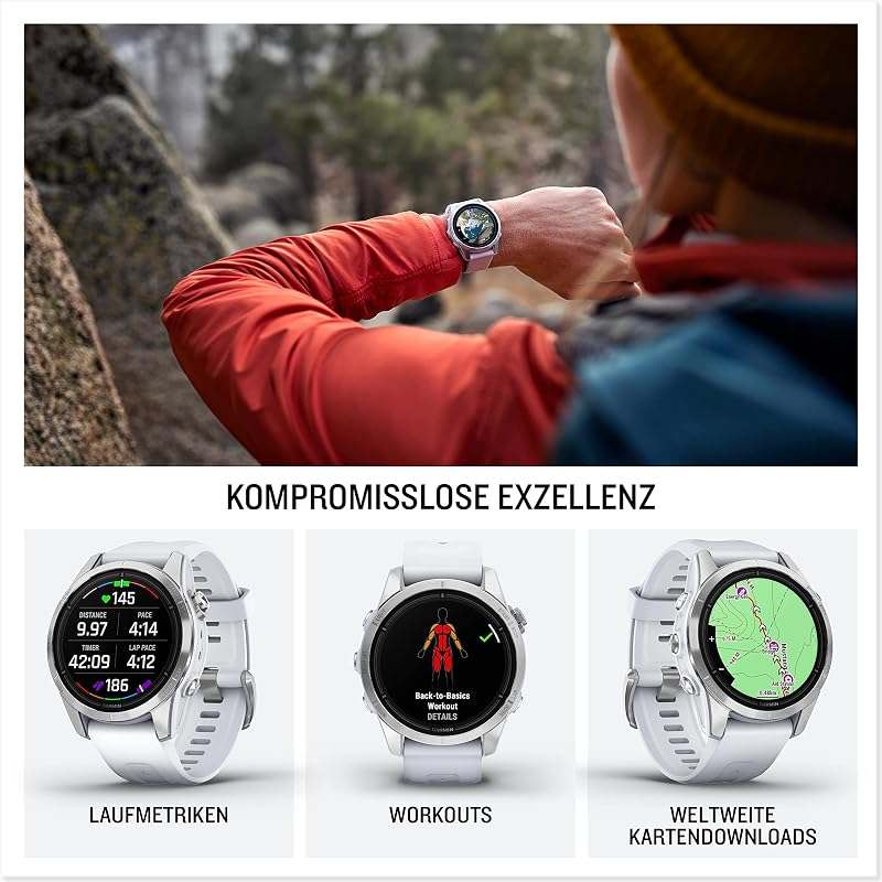 EPIX PRO 42mm – GPS-Multisport-Smartwatch mit brillantem 1,2“ AMOLED-Display und Touch-/Tastenbedienung. TOPO-Karten, 60 Sport-Apps, Music, Pay, bis zu 10 Tage Akkulaufzeit