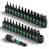 SWANLAKE 26-Piece Hex Head Allen Wrench Drill Bit Set, 1/4Hex Shank Quick Change Bit Holder, Metric and SAE S2 Steel Hex Bits Set