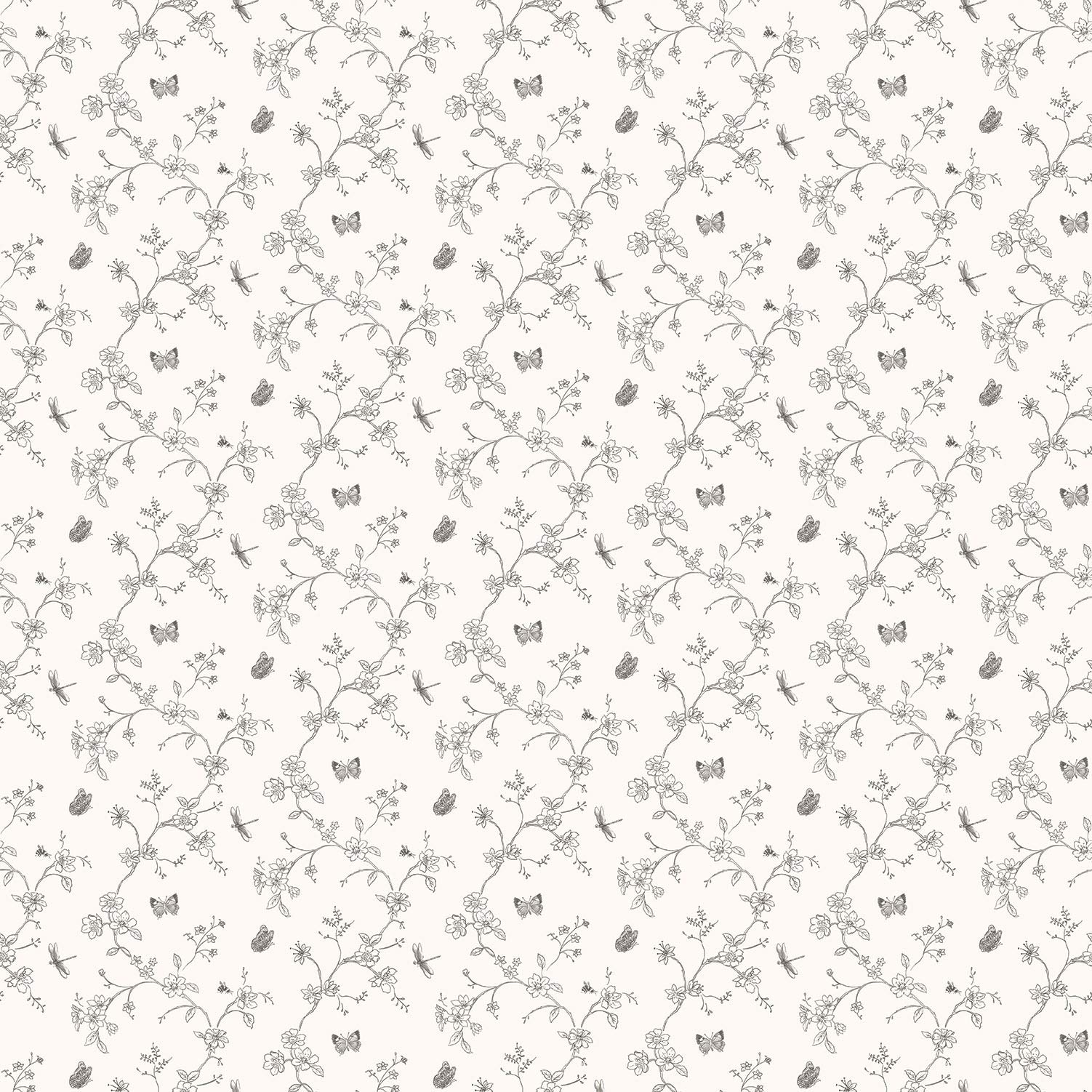 Galerie G67850 Miniatures 2 Botanical Trail Design Wallpaper, Black/White, 10m x 53cm