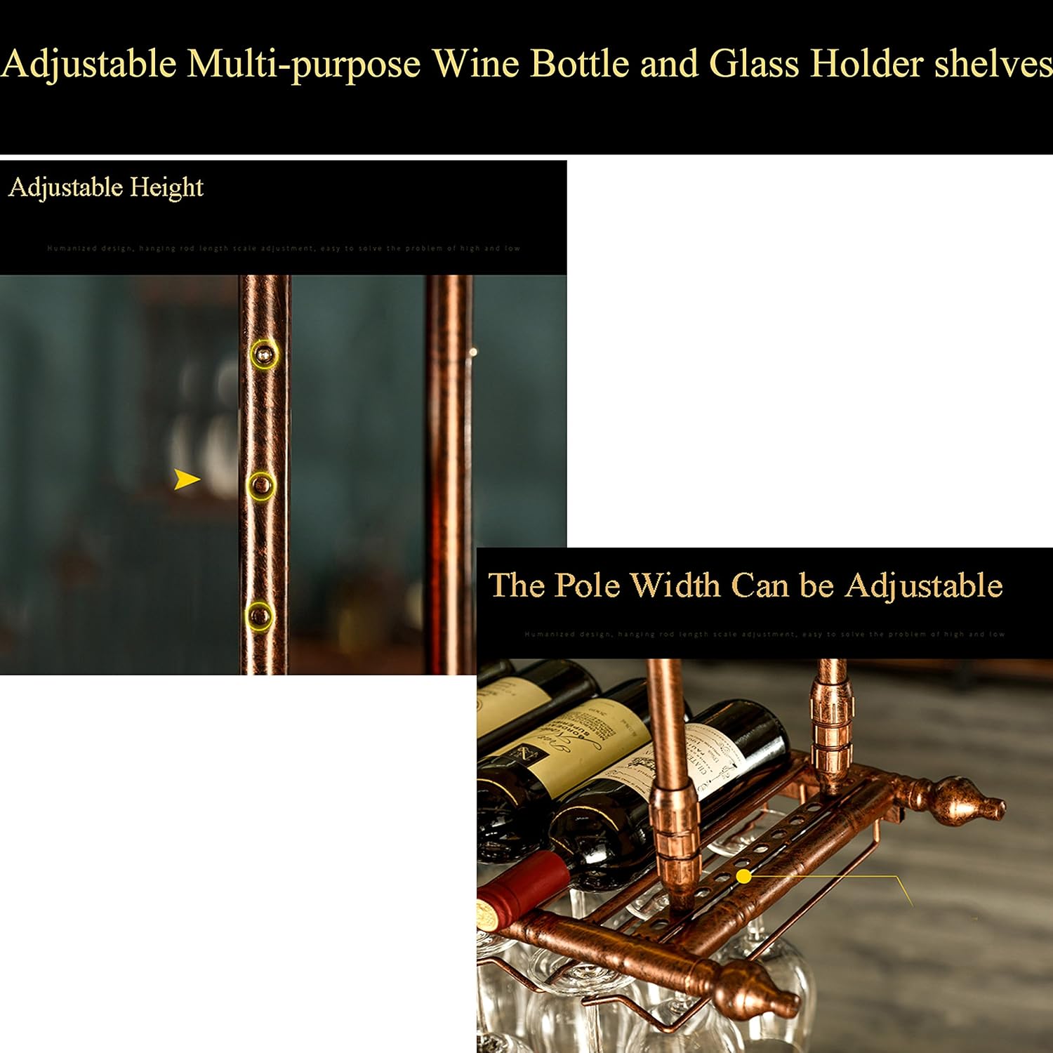 Amazon Com Wgx Wine Bar Wall Rack 60 Hanging Bar Glass