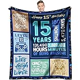 SIKLTY Gifts for 15 Year Old Boys, 15 Years Old Boy Birthday Gift Ideas, Best Present for 15 Year Old Boy, 15th Birthday Decorations for Boys Throw Blanket 60 x 50 Inch