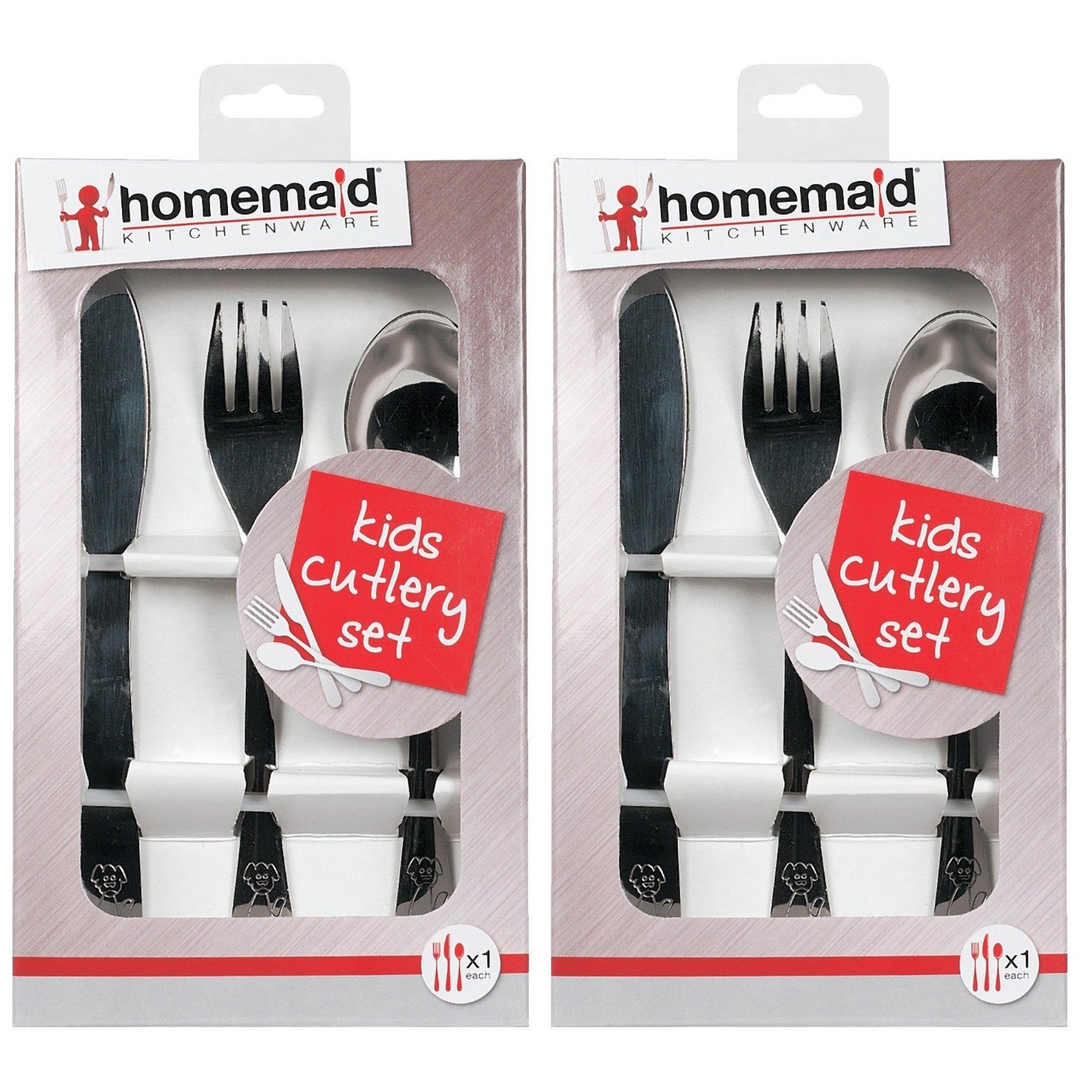 2 x Homemaid 3 Piece Kids Cutlery Set