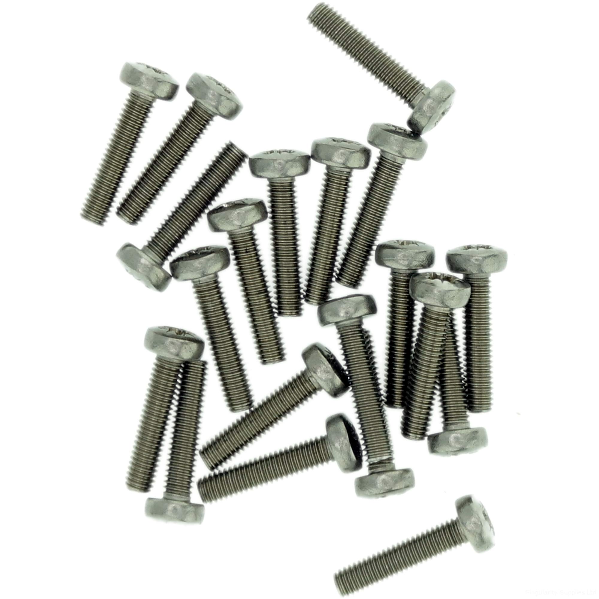 M2 (2mm x 18mm) Pozi Pan Machine Screw (Bolt) - Stainless Steel (A2) (Pack of 20)