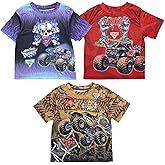 Monster Jam 3 Pack T-Shirts Toddler to Big Kid Grave Digger El Toro Loco Megalodon
