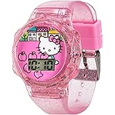 Accutime Hello Kitty Pastel Pink Glitter LED Wrist Watch