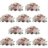 NUPTIO Flower Balls for Wedding Centerpieces - 10 Pcs 9.5 inch Diameter Fake Flower Ball Arrangement Bouquet Party Centerpieces for Tables - Dusty Rose Bouquet Centerpiece Flowers for Wedding Table