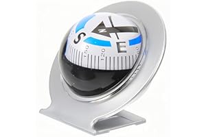 STRONGBERRY Car Compass Ball - Adjustable Dashboard Marine Compass for Car, Boat, Truck, RV | Quick-Read Dial & Adhesive Base