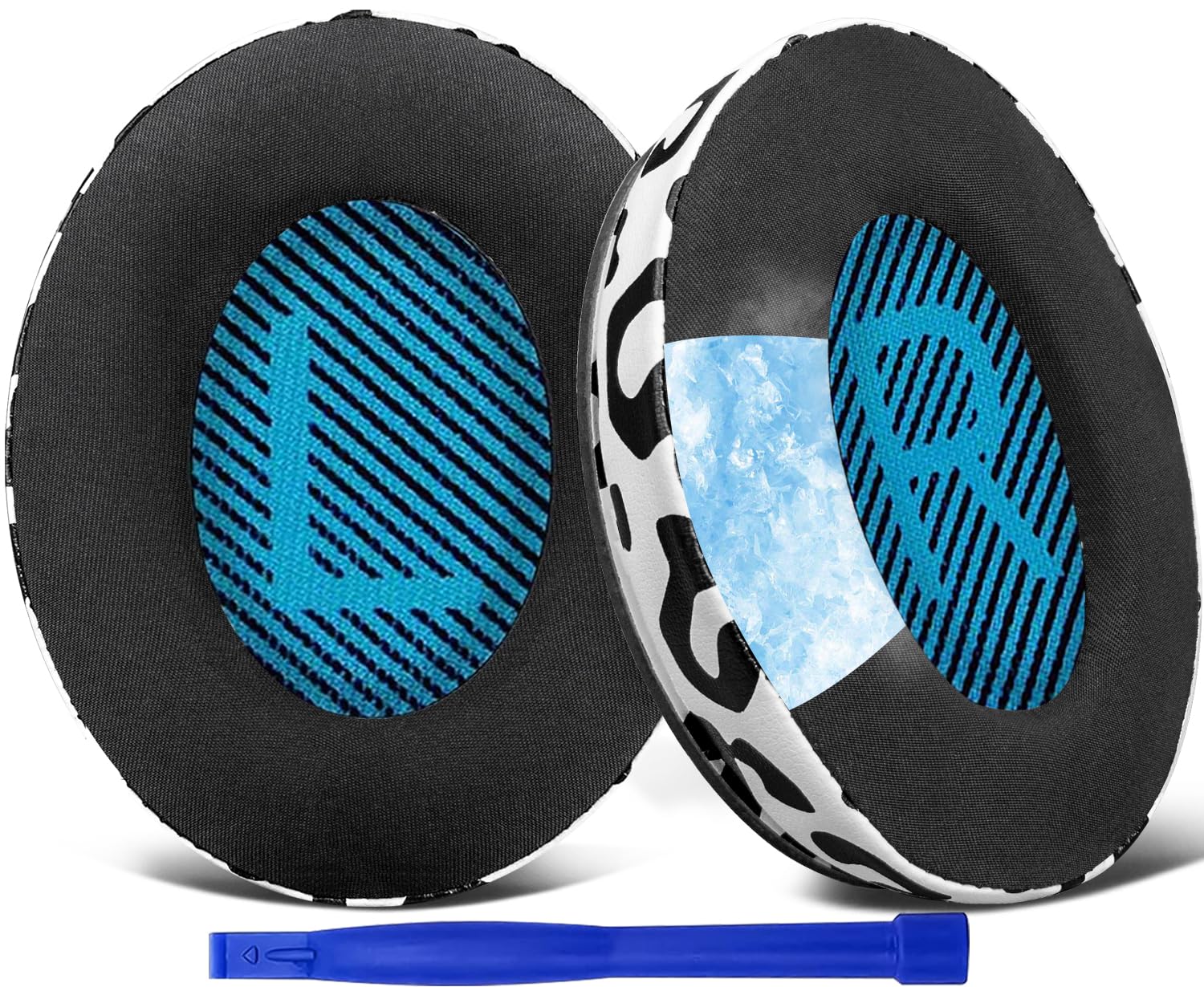 SoloWIT Cooling-Gel Earpads Cushions for Bose Headphones, Replacement Ear Pads for Bose QuietComfort 15 QC15 QC25 QC2 QC35/Ae2 Ae2i Ae2w/SoundTrue & SoundLink Around-Ear & Around-Ear II (Snow Leopard)