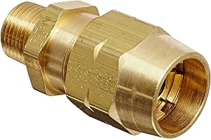 EATON Weatherhead 33806B-Y26 Male Connector Fitting, CA360 Brass, 3/8" Hose ID, 3/8" Pipe Size