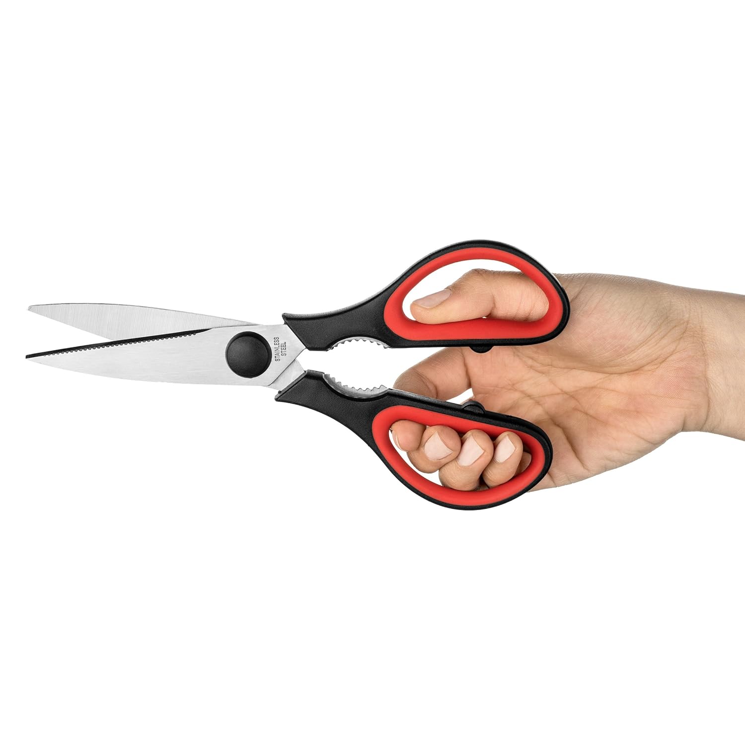 Ultra Sharp Kitchen Cooking Scissors, Heavy Duty, Serrated Stainless