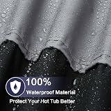 Pacok Square Hot Tub Cover 220x220x85CM Waterproof 600D Oxford Black Gray view 2