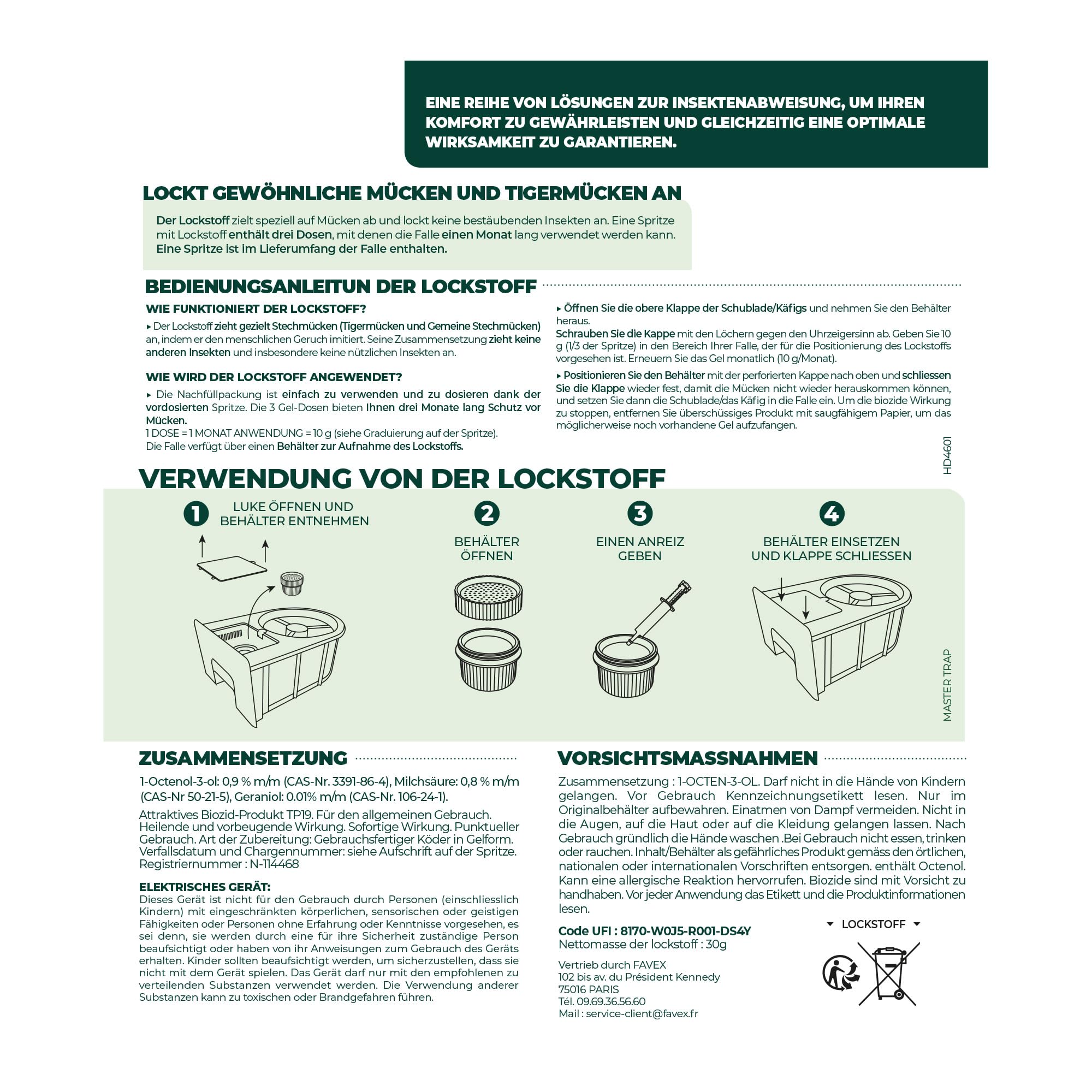 K.PRO Elektrische Mückenfalle + 1 Lockstoff-Spritze 7