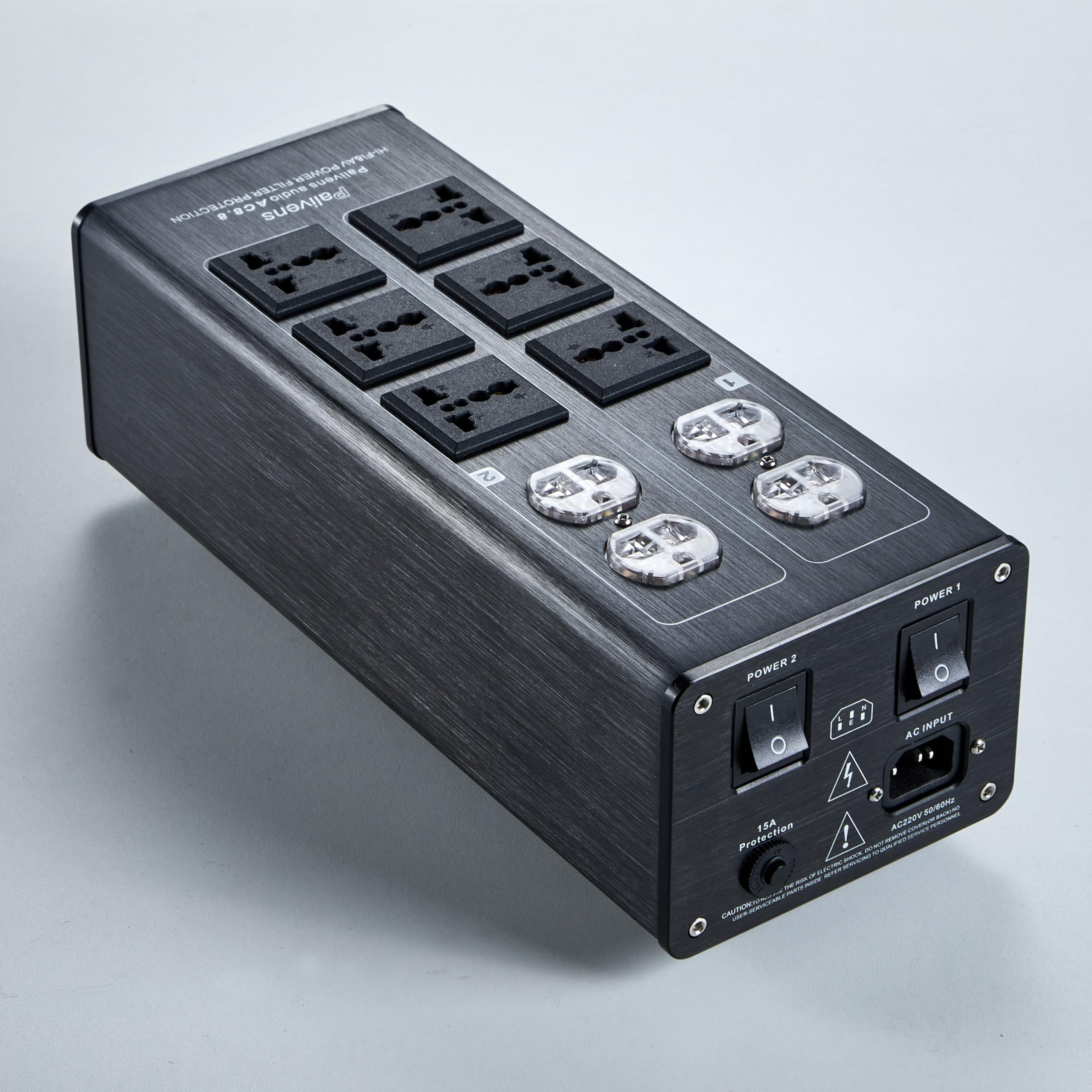 Pailvens AC Power Filter Power Conditioner, 8 Ways Power Socket, Line Conditioner Power Purifier with Universal Outlets, Power Conditioner Audio Suitable for HiFi CD Player Piano, TV, P10