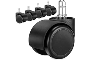 PZTAYOE 2 Inch Office Chair Casters Wheels Heavy Duty, 5 pcs Chair Wheel Replacement, Mute Rubber Rotating Desk Chair Wheels for All Floor, Smooth & Quiet Caster, Universal Standard Stem Size Fits 99%