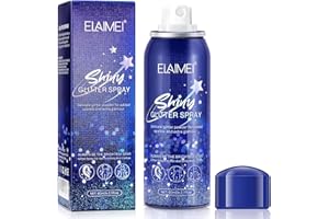 HANYWIL Glitter Spray for Hair, Body Glitter Hairspray for Clothes, Music Festival Face Glitter for Women, Quick-Drying and Long-Lasting Body Shiny Spray for Stage Makeup 2.11Fl Oz