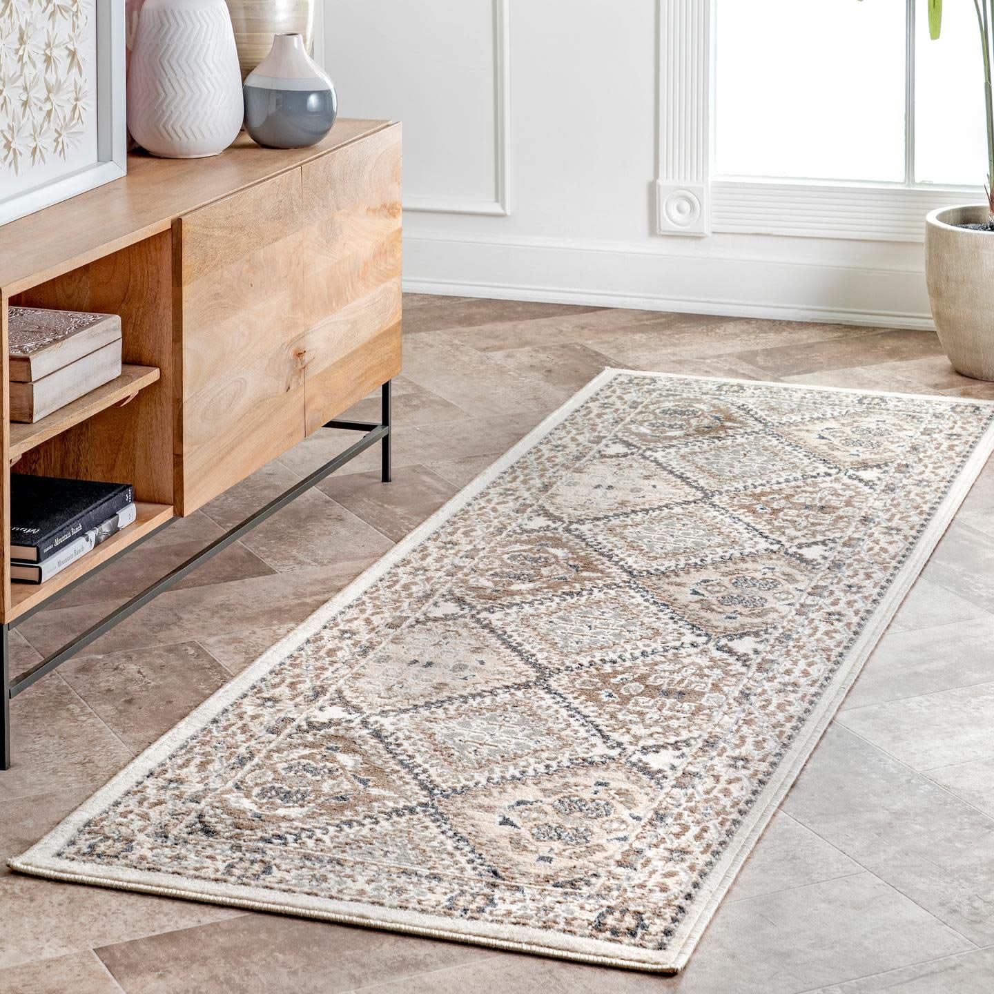 nuLOOM Becca Vintage Tile Area Rug, 9' x 12', Beige