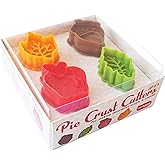 Talisman Designs Plunger Style Pie Crust Cutters, Fall Design, 4-Piece Set