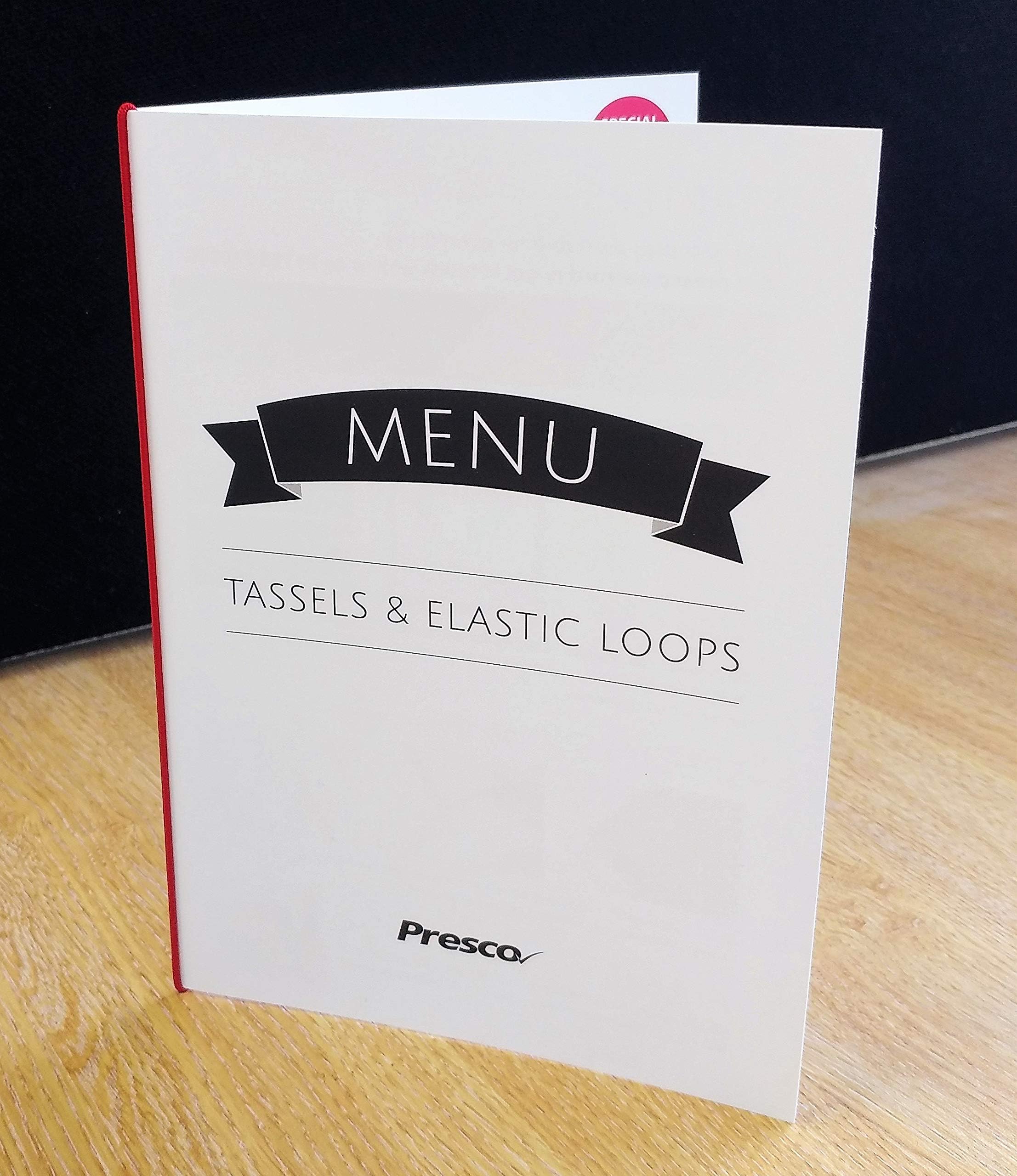 Elasticated Loops - for A5 Spine/Red/Pack of 100