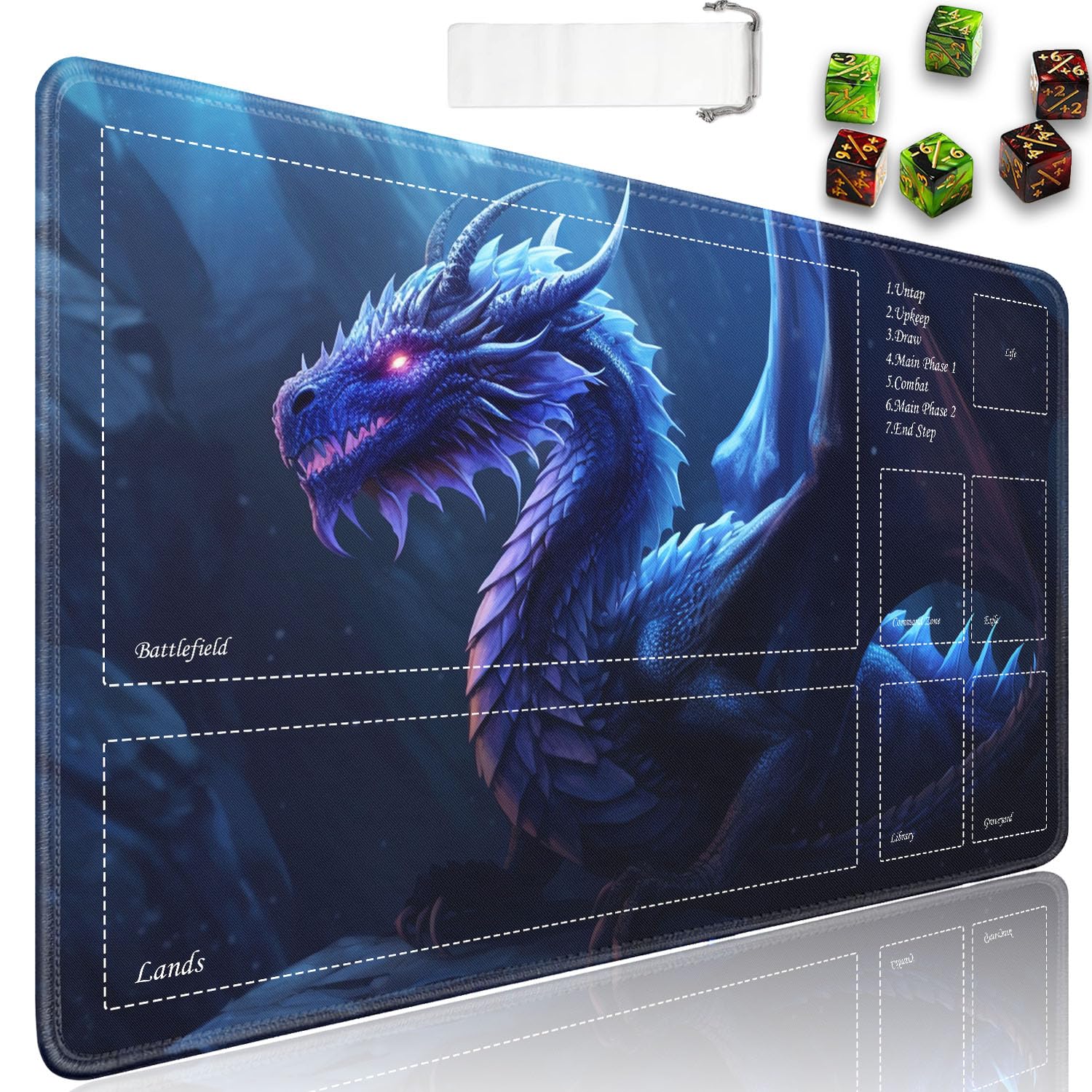 JVGFYNKL for TCG Playmat, Playmat with Zones, 24x14