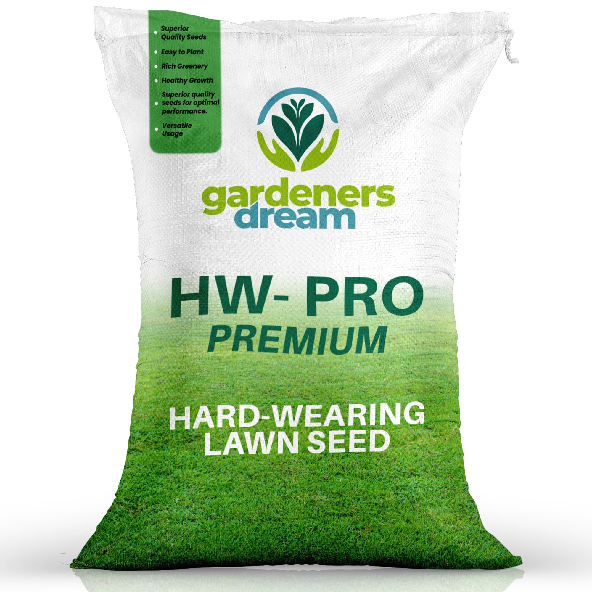 GardenersDream 1KG Premium Hard Wearing Grass Seed - Fast Growing Grass Seeds for New Lawns & Patch Repair - Covers up to 60M2 for Overseeding