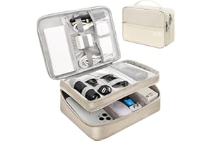 Electronics Travel Organizer, Double Layer Cable Organizer Bag Watreproof Electronics Accessories Storage Bag for Cord,Kindle