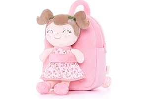 Gloveleya Kids Backpack Toddler Backpack Plush Backpack with Soft Doll Cherry Girl Pink 9 Inches New…