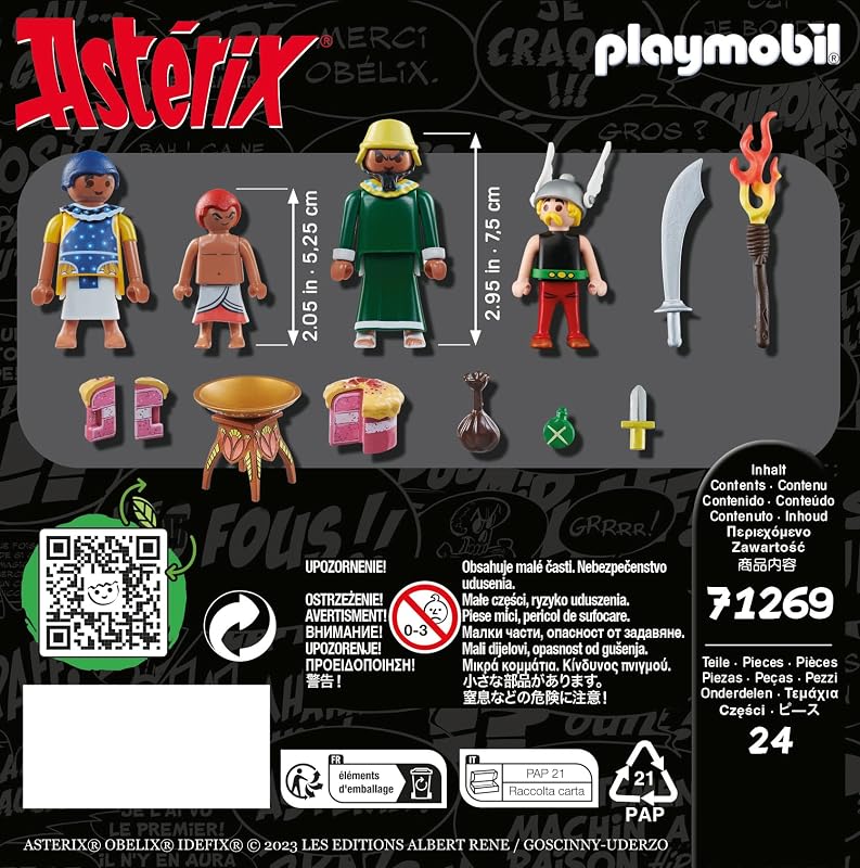 Asterix 71269 Pyradonis' vergiftete Torte, Asterix, Kleopatra`s Vorkoster sowie Pyradonis und dessen Helfer Schraubzieris, Spielzeug für Kinder ab 5 Jahren