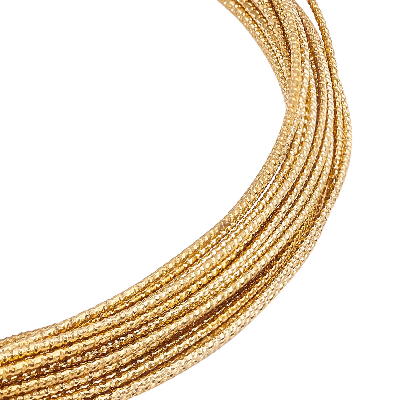 BENECREAT 20 Gauge/0.8mm Engraved Twist Gold Wire Textured Copper Wire for Ring Making, Beading Wrapping and Other Jewelry Craft